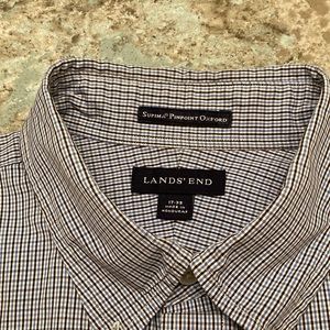 Lands End Button Down Shirt Mens 17 x 35